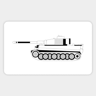 Tiger I Tank Black Outline Magnet